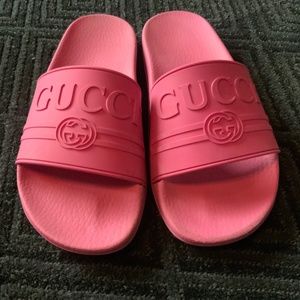 GUCCI SLIDES, HOT PINK, SIZE 39